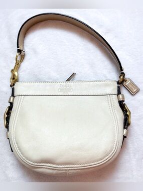 Coach Zoe Y2K White Pearl / Gold Leather Mini Hobo Shoulder Bag 2009 EUC 41864